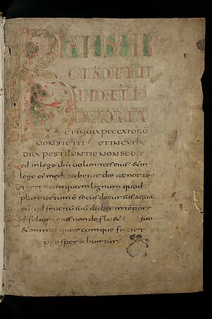 Buchseite einer mittelalterlichen Handschrift