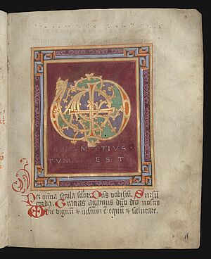 Buchsseite einer mittelalterlichen Handschrift