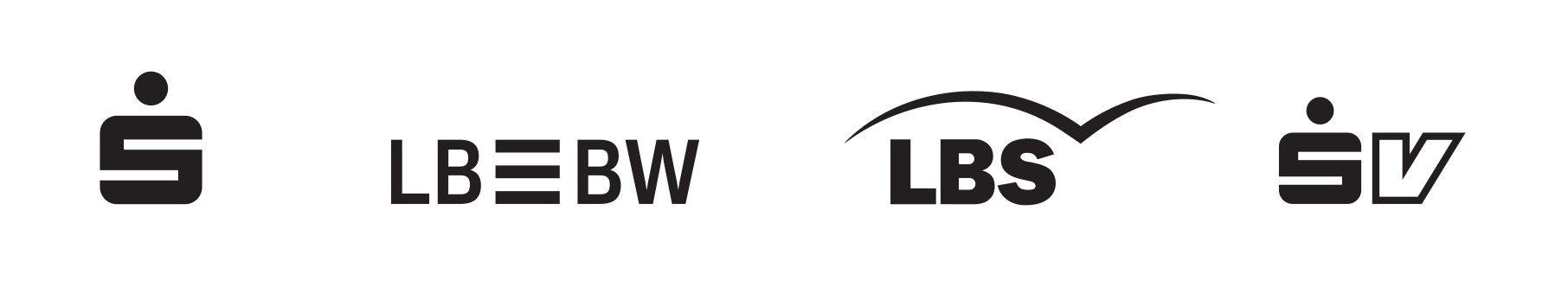 Vier Logos des Sparkassenverbands Baden-Württemberg